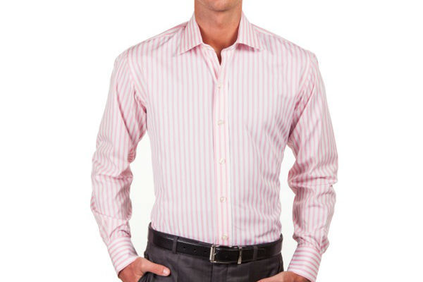 Thomas Pink and White Vertical Stripe Shirt