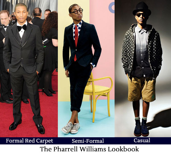 Pharrell Williams Lookbook - Formal, Semi-Formal, Casual