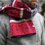 A red scarf in the classic flip