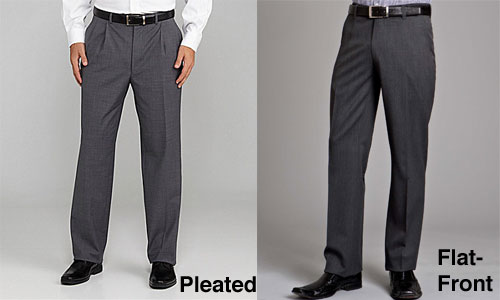 Pleated and Flat Front Dress Pants for Men