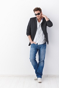 Layering Look - Jeans with Blazer and Dress Shirt