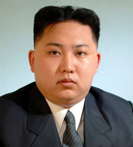 Kim Jong-Un - Round Face with Narrow Point Collar and Four-in-Hand Tie Knot